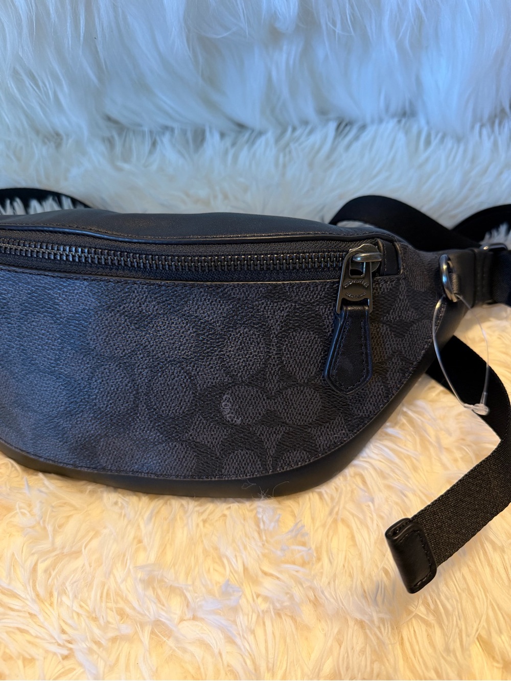 COACH Warren Mini Belt Bag/Fanny Pack Black Signature Coated Canvas No Hang Tag - Picture 3 of 16